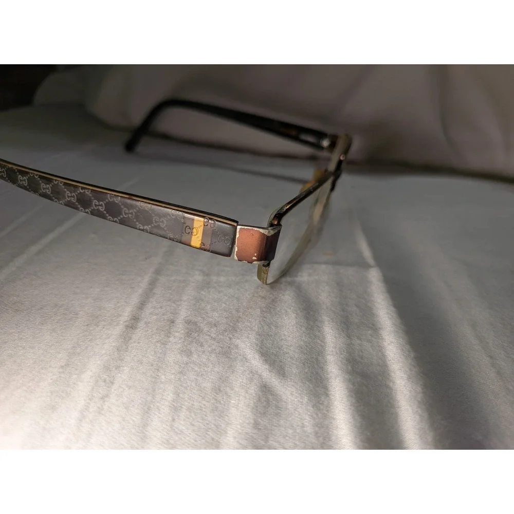 Vintage Gucci GG 1848 Eyeglasses Black Rectangular Frame 135 Made in Japan